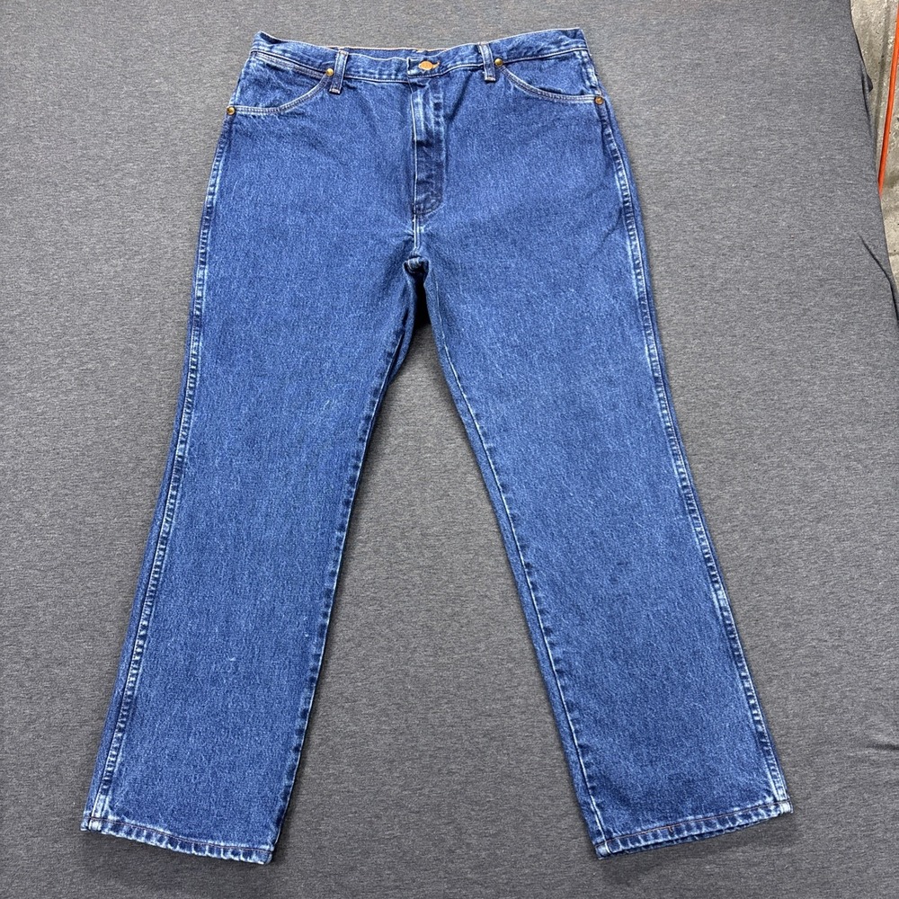 Wrangler Jeans Mens 36x30 TAG-38x30 Blue Western Cowboy Cut Denim Work 936GBK